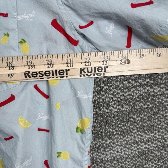 Leinenkugel's Short Sleeve Button Shirt Men Large Shirt Summer Shandy Beer Promo - Picture 6 of 7